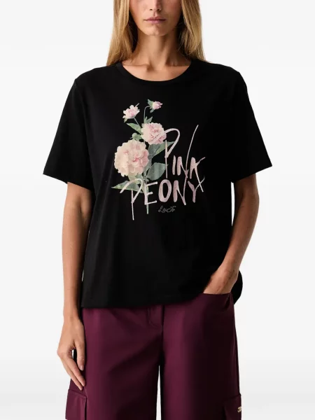 Tricou Liu Jo cu model floral cu imagine negru