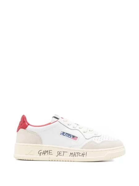 Sneakerși Autry cu șireturi din dantelă alb