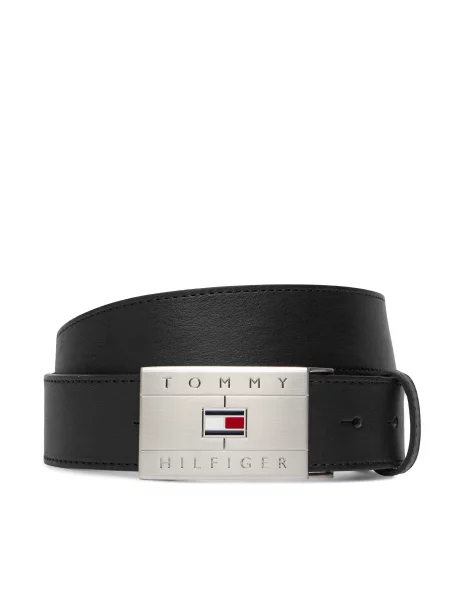 Opasok Tommy Hilfiger Th Flag Plaque Belt čierna