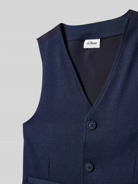 Kamizelka o kroju regular fit z tyłem z tafty S.oliver Red Label granatowa