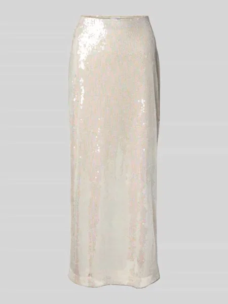 Długa sukienka z wysokim stanem i cekinami model ‘SEQUINA’ Y.a.s biała