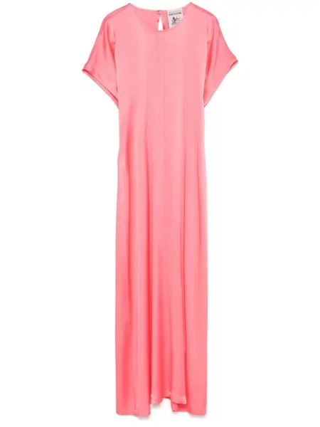 Rochie maxi Semicouture din satin de costum roz