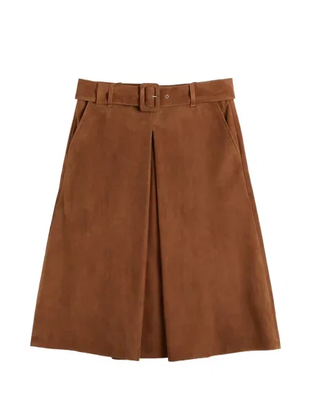 Cu centură fustă midi Slowear maro