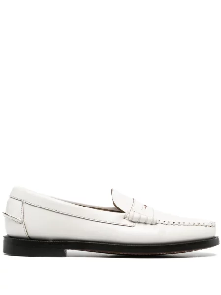 Pantofi loafer Sebago din piele fără toc alb