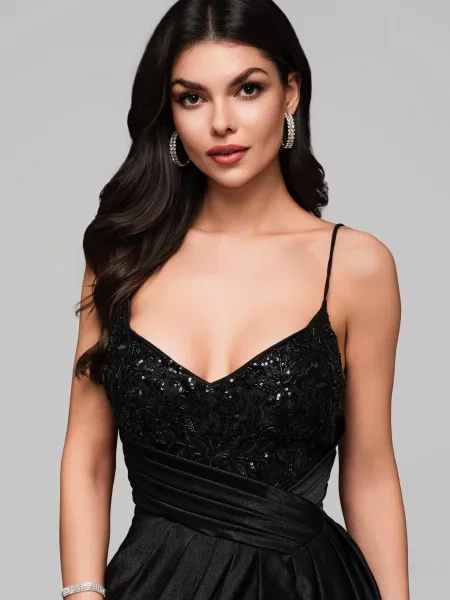 Rochie de seară Edoti de costum negru