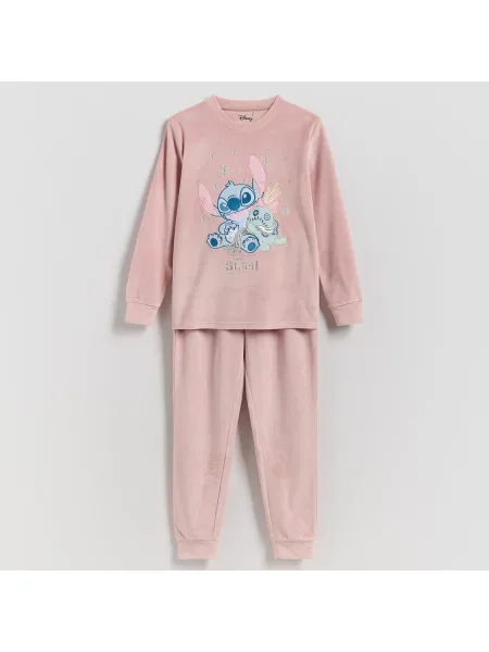 Reserved Velurové pyžamo Lilo a Stitch pudrově růžová