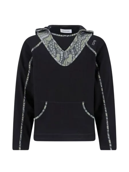 Суичър с качулка Kiko Kostadinov с V-образно деколте черно