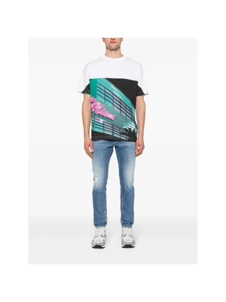 Jeansy Dsquared2 z nadrukiem niebieskie