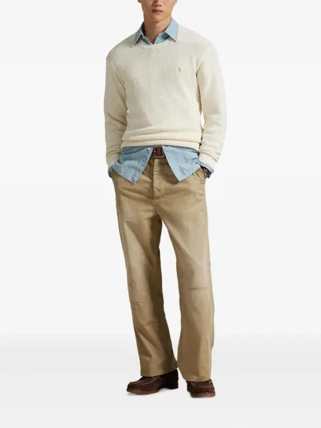 Ριγέ polo Polo Ralph Lauren με κουκούλα με αυτόγραφο λευκό