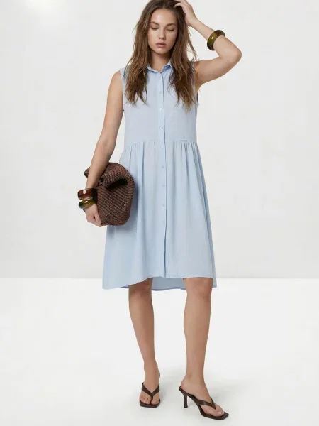 Trendyol Rochie tip bluză azuriu