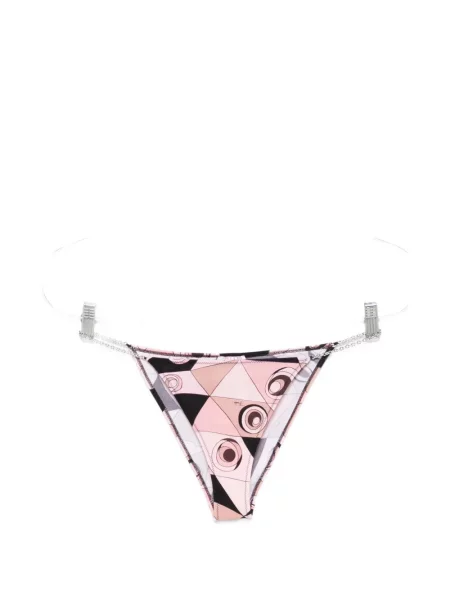 Bikini Pucci cu imagine cu imprimeu geometric cu bretele roz