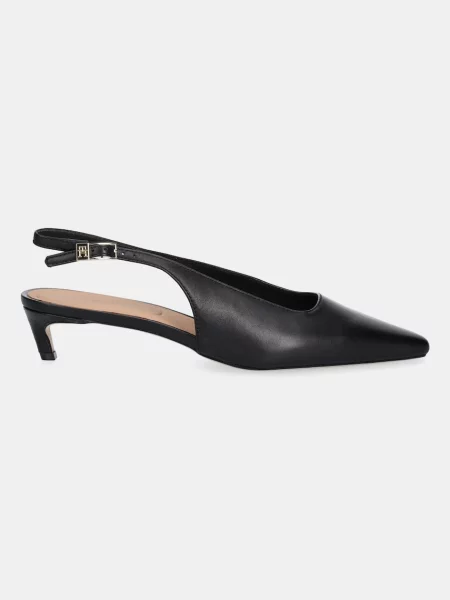 Sandale Tommy Hilfiger din piele slingback negru