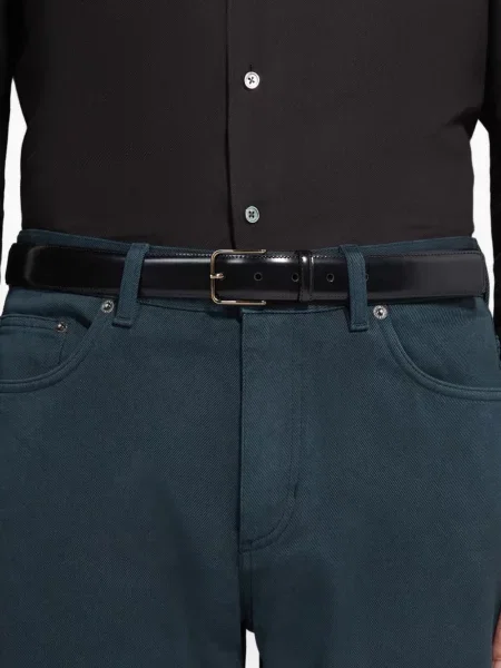 Curea Zegna din piele cu cataramă negru