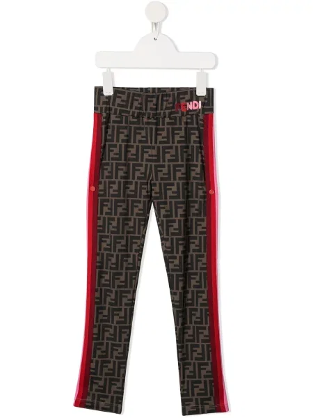Legginsy dziecięce Fendi brązowe