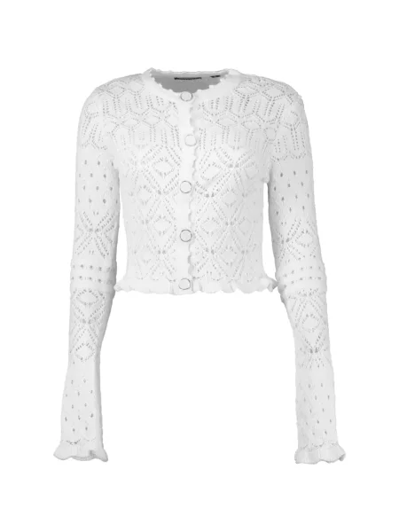 Cardigan Retrofete tricotate cu volane alb