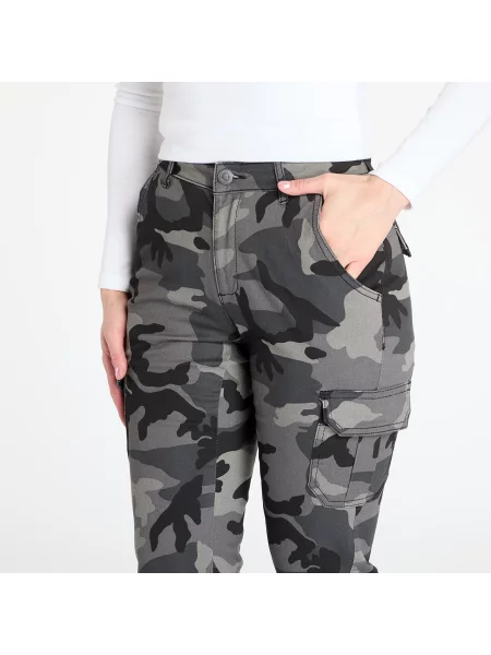 Панталони Urban Classics Ladies High Waist Camo Cargo Pants Grey Camo сиво