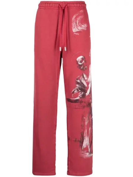 Pantaloni Off-white cu imagine alergare alb