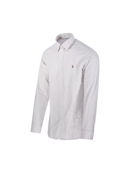 Polo Ralph Lauren koszula casualowa Custom Fit Mężczyźni Slim Fit beżowy|biały w paski L beżowa