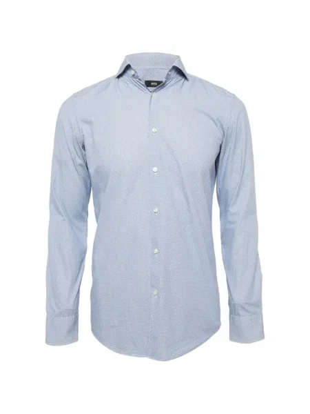 Cămașă Boss Green Hugo Boss cu imagine cu imprimeu geometric albastru