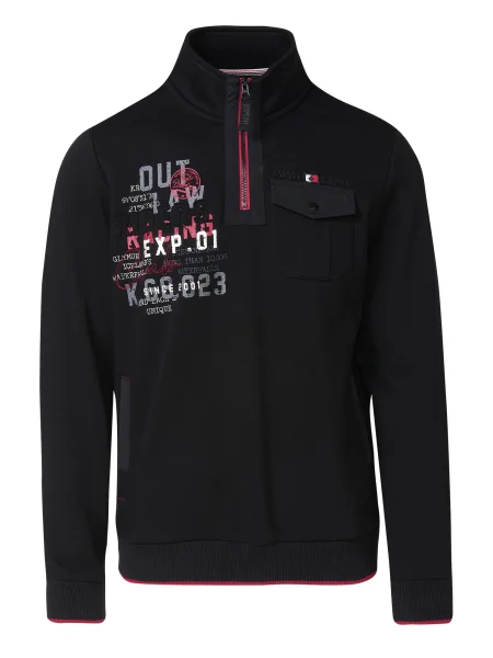 KOROSHI Mikina striebornosivá / červená / čierna biela