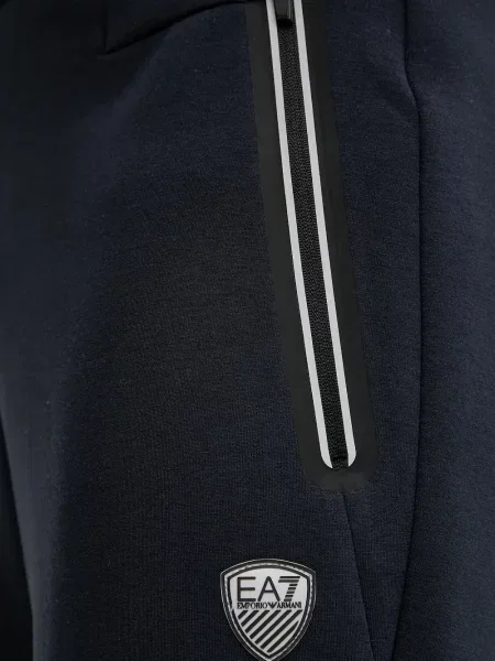 Pantaloni scurți Ea7 Emporio Armani cu autograf cu cordon negru