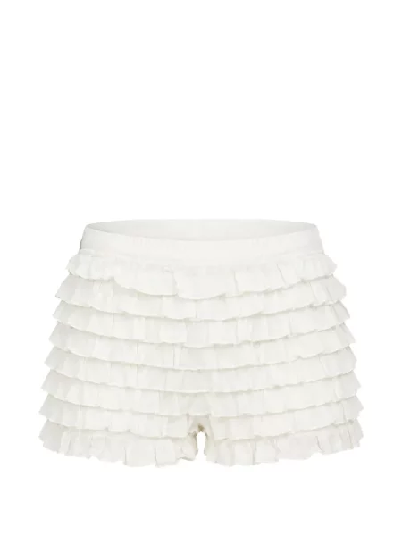 Pantaloni scurți Loveshackfancy cu volane alb