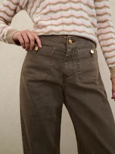 Широкі джинси коричневий