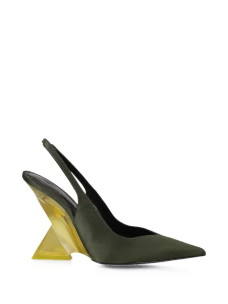 Pantofi cu toc The Attico slingback verde