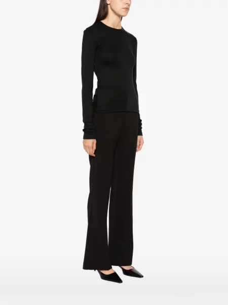 Lung tricou Imperial din dantelă negru