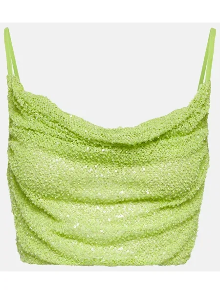 Kołnierz typu komin top Self-portrait o krotszym kroju zielony