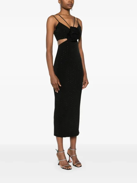 Rochie Nissa cu model floral negru