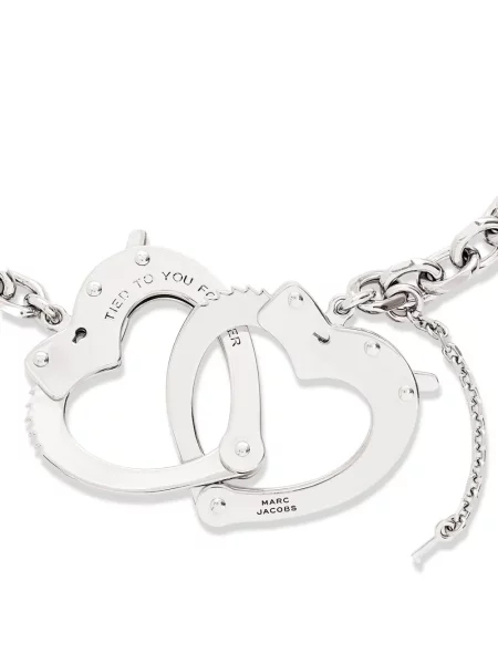 Colier Marc Jacobs cu motiv cu inimi argintiu