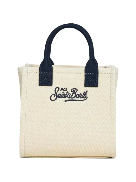 Geantă shopper Mc2 Saint Barth cu broderie din canvas