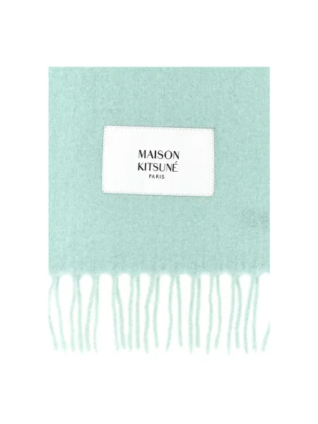 Szal Maison Kitsune wełniana zielona