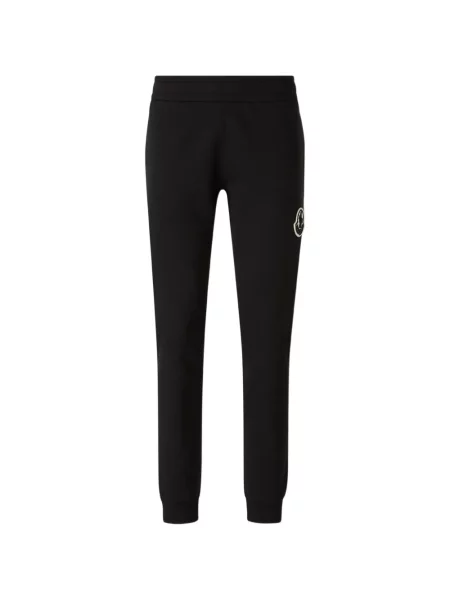 Pantaloni Moncler alergare cu autograf negru