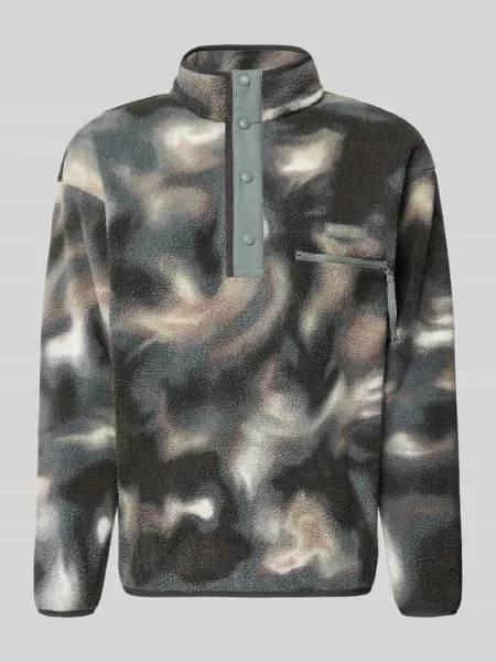 Sweter polarowy z naszywką z logo model HELVETIA' Columbia oliwkowy