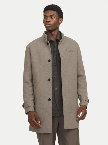Jack & Jones Vilnonis paltas Melton smėlio