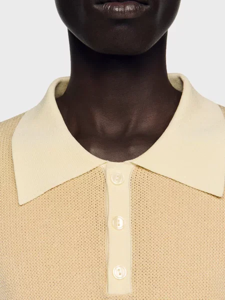 Поло Sandro бежевое