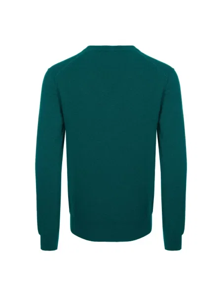 Sweter Dolce And Gabbana z dekoltem w serek klasyczny zielony