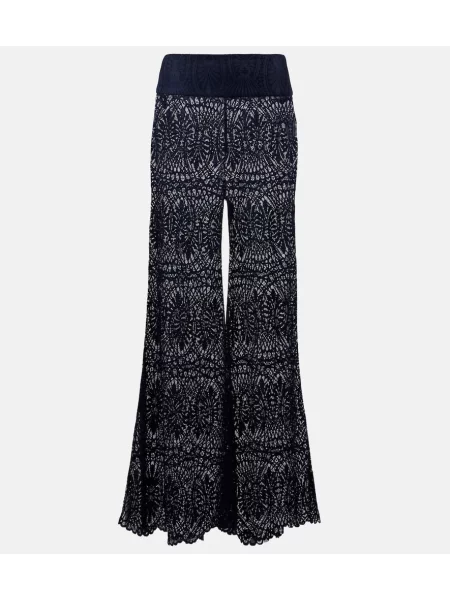 Pantaloni Alexandra Miro din dantelă albastru