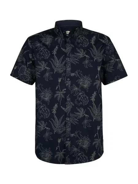 Petrol Industries Cămașă marin / galben deschis albastru