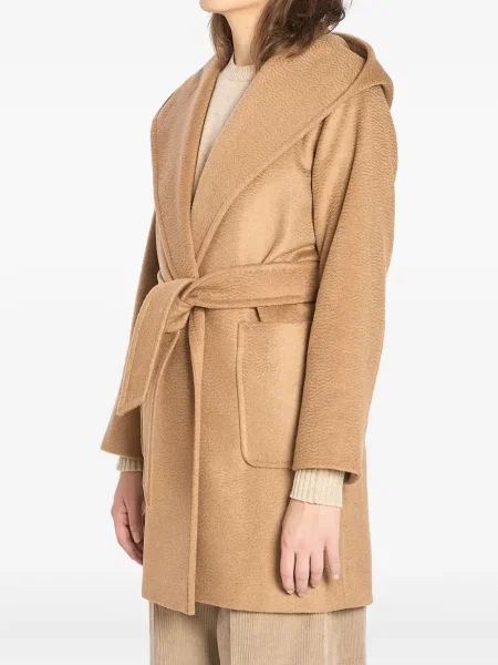 Palton Max Mara cu glugă maro