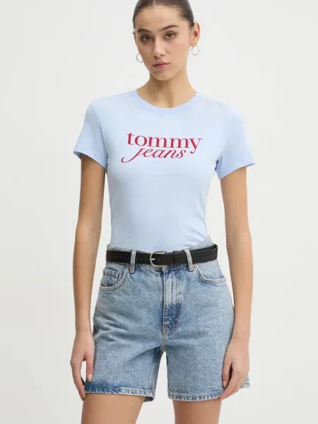 Тениска Tommy Jeans синьо