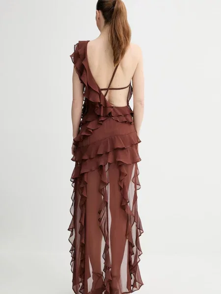 Alohas rochie Isabelle maxi dreaptă maro