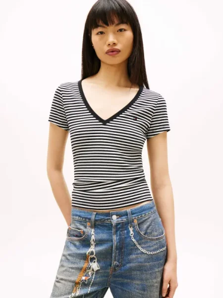 Tommy Jeans Tricou ESSENTIAL negru