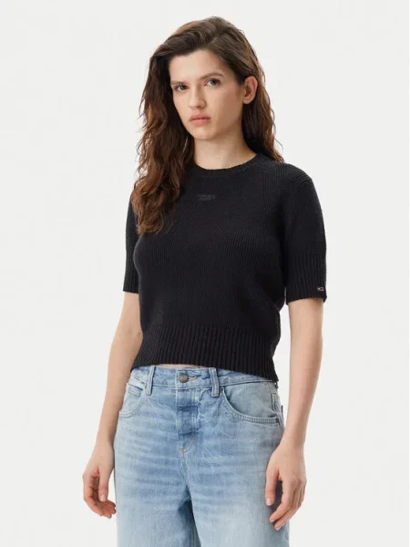Tommy Jeans Pulover negru