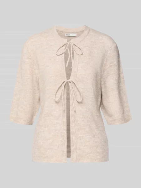 Kardigan o kroju regular fit z wiązaniami model „SIMONI” Only biały