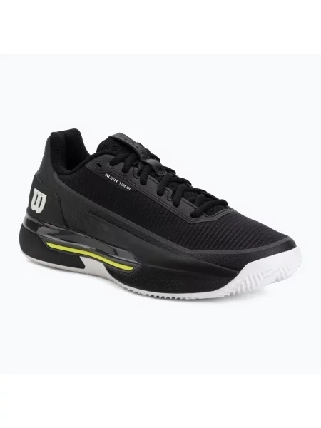 Încălțăminte de tenis pentru bărbați Wilson Rush Pro 5 Tour Clay black/white/safety yellow alb