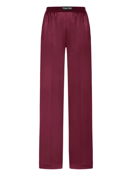 Pantaloni Tom Ford din satin roșu