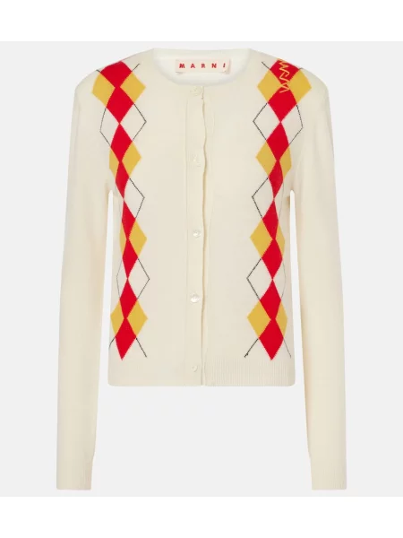 Cardigan Marni de lână alb